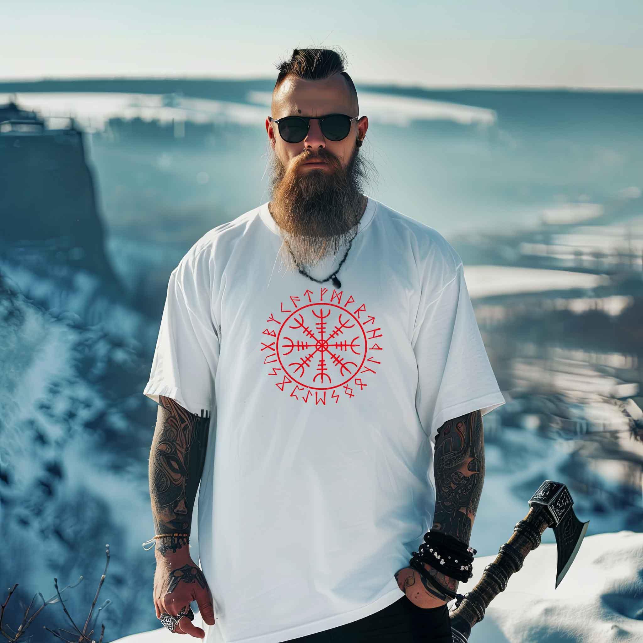 Nordic Helm of Awe Oversized Shirt – Wikingerkraft durch Runen - Nordic Viking Wear