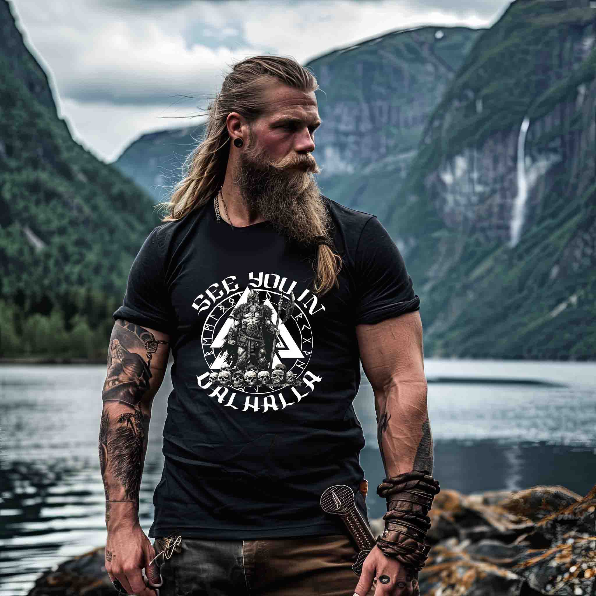 "See You in Valhalla - Wikinger Krieger Premiumshirt"